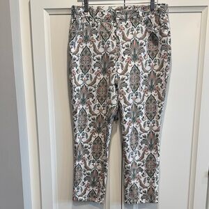 Chico's So Slimming Damask Girlfriend Ankle Jeans.